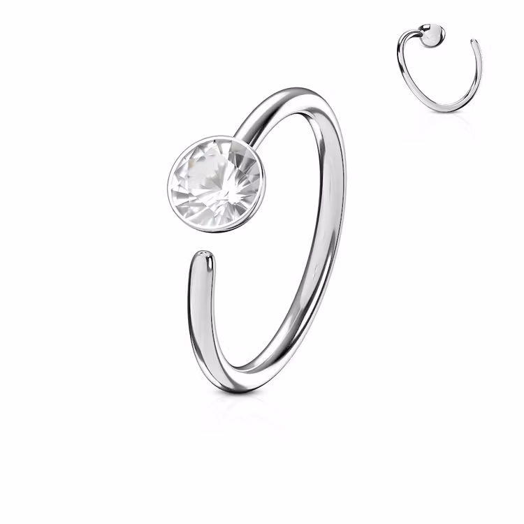 Näsring 0.8mm med 3mm crystal