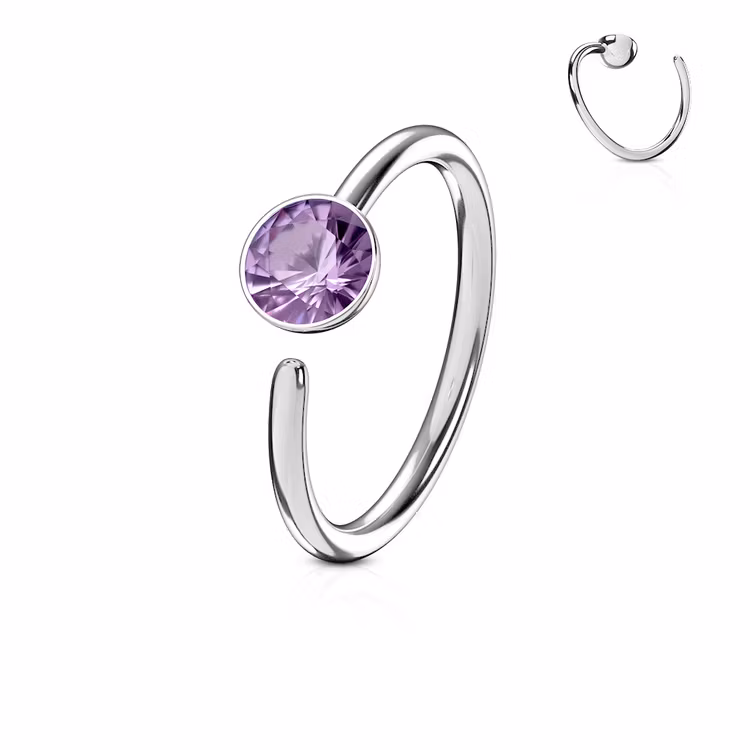 Näsring 0.8mm med 3mm crystal