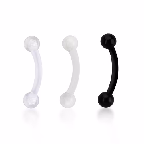 Bio-flex banana ögonbryn 1.2mm med 3mm kulor