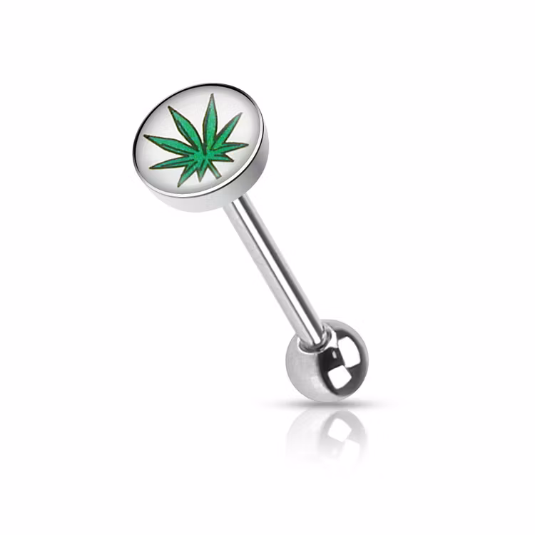 Barbell / Tungstav med marijuanablad