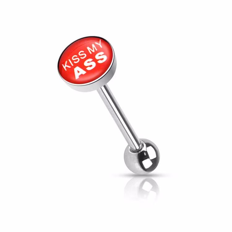 Barbell / Tungstav med "kiss my ass" logo