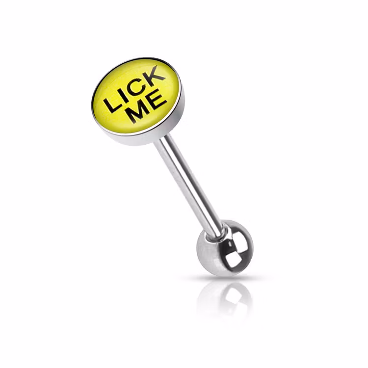 Barbell / Tungstav med "lick me" logo