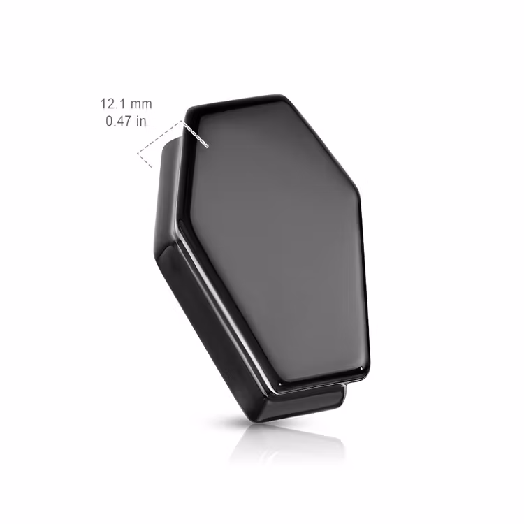 Stenplugg "kista" i svart obsidian