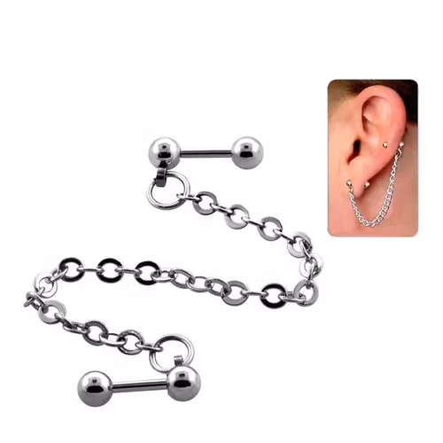 Helix Barbell med kedja - 1.2mm med 4mm kulor