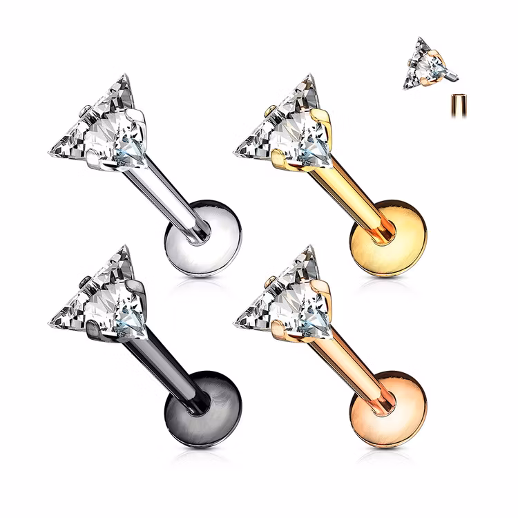 Labret / Monroe 1.2mm med triangelformad CZ