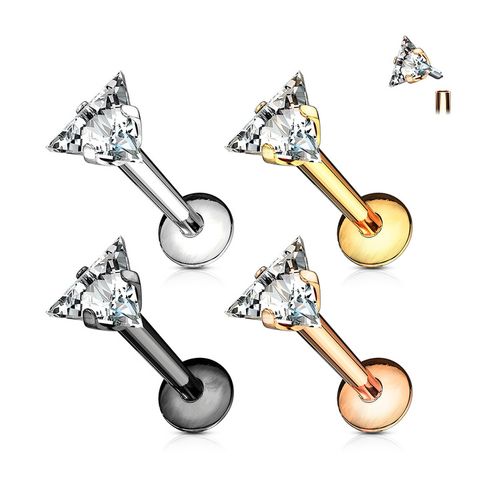Labret / Monroe 1.2mm med triangelformad CZ