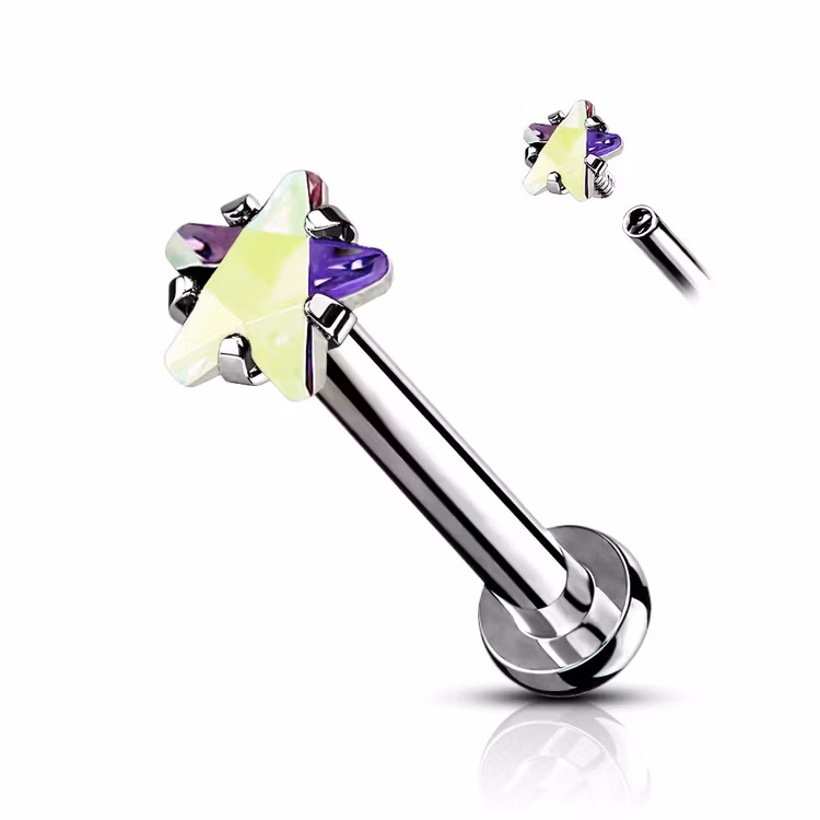 Labret / Monroe 1.2mm med stjärnformad CZ