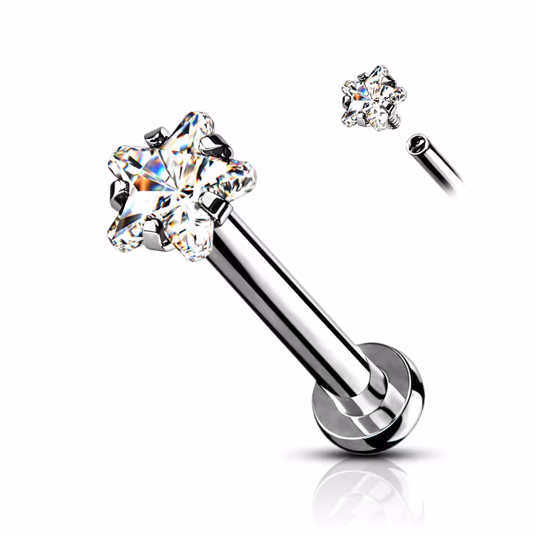 Labret / Monroe 1.2mm med stjärnformad CZ