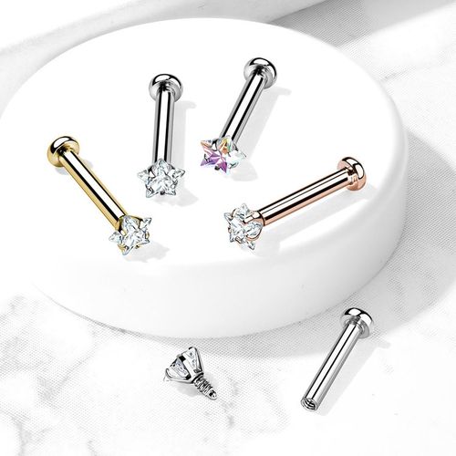 Labret / Monroe 1.2mm med stjärnformad CZ