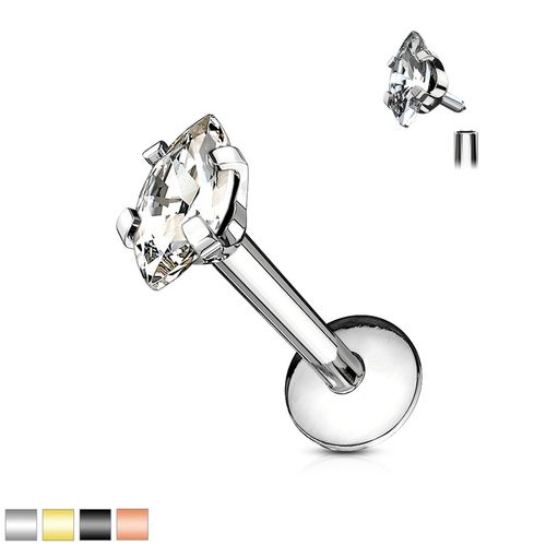 Labret / Monroe 1.2mm med Marquise CZ