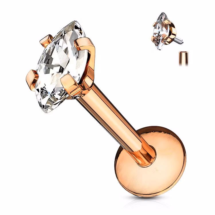 Labret / Monroe 1.2mm med Marquise CZ
