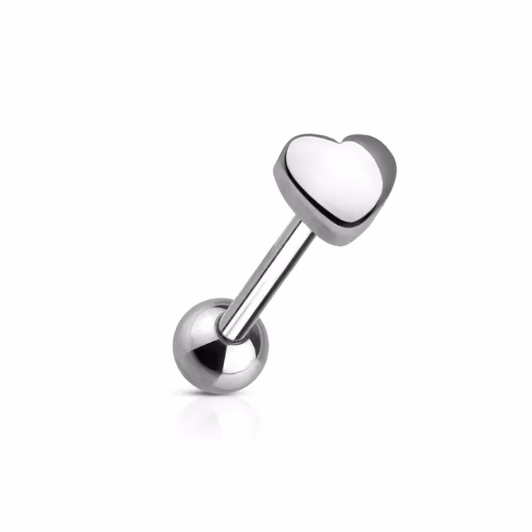 Barbell / Tungstav 1.6mm med 6mm hjärtformad topp