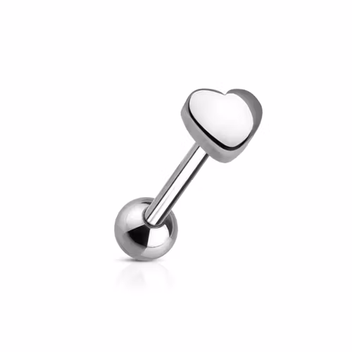 Barbell / Tungstav 1.6mm med 6mm hjärtformad topp