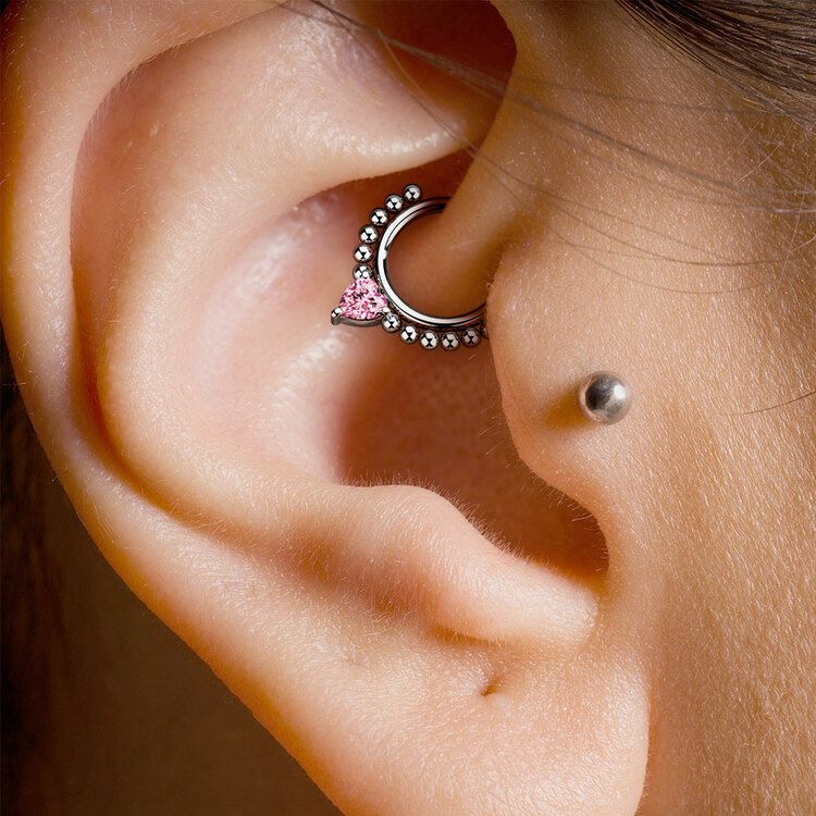 Septum segmentring med gångjärn 1.2mm och hjärtformad CZ