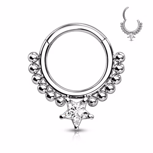 Septum segmentring med gångjärn 1.2mm och stjärnformad CZ