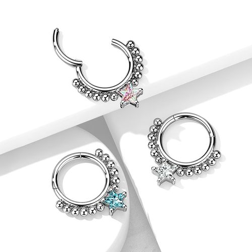 Septum segmentring med gångjärn 1.2mm och stjärnformad CZ