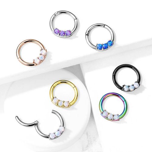Segmentring med gångjärn 1.2mm / 8mm med 3st opaler