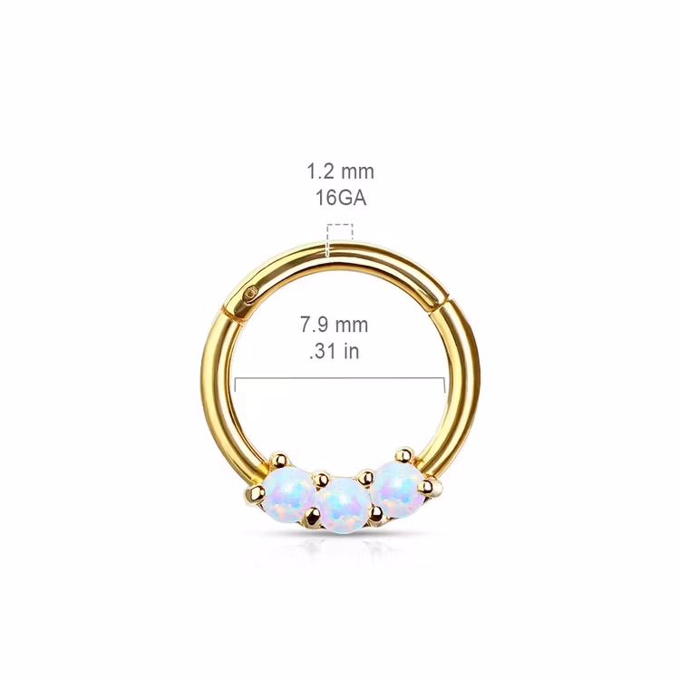 Segmentring med gångjärn 1.2mm / 8mm med 3st opaler