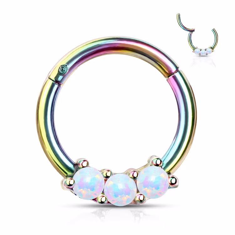 Segmentring med gångjärn 1.2mm / 8mm med 3st opaler