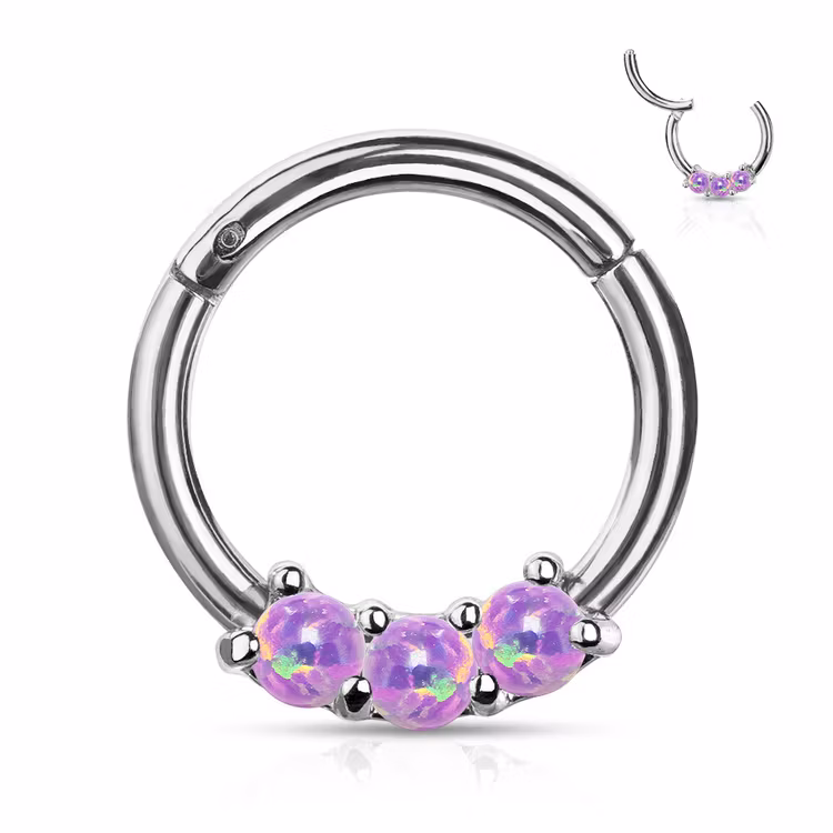 Segmentring med gångjärn 1.2mm / 8mm med 3st opaler