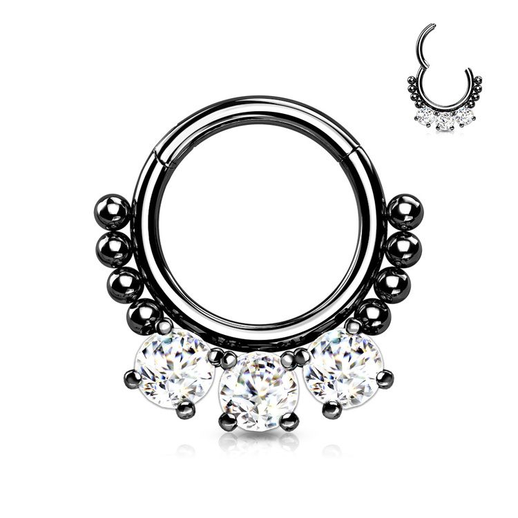 Septum segmentring 1.2mm med gångjärn och 3st CZ