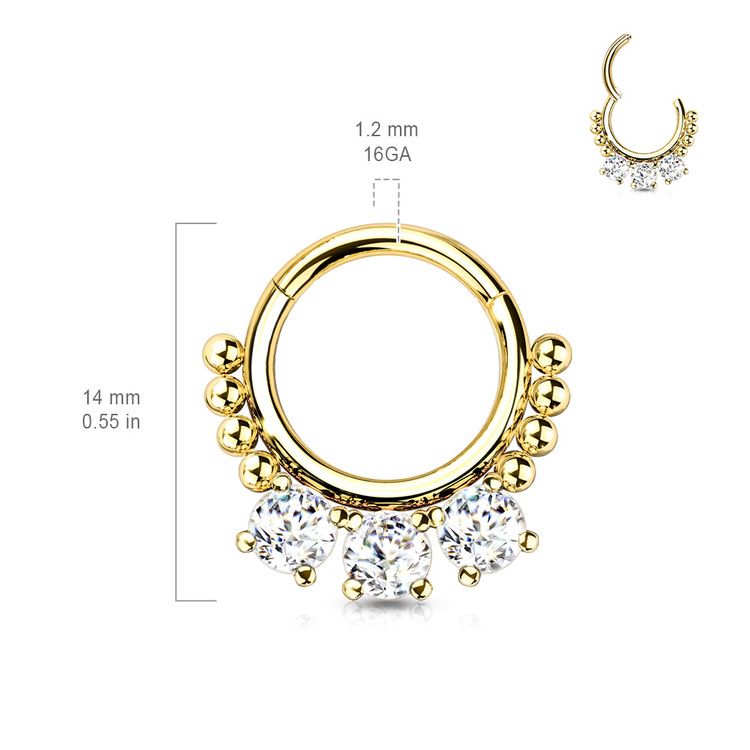 Septum segmentring 1.2mm med gångjärn och 3st CZ