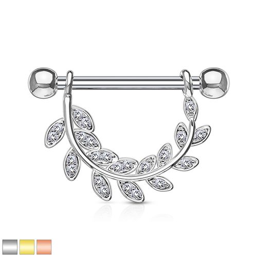 Barbell / Bröstsmycke - CZ hänge med crystal