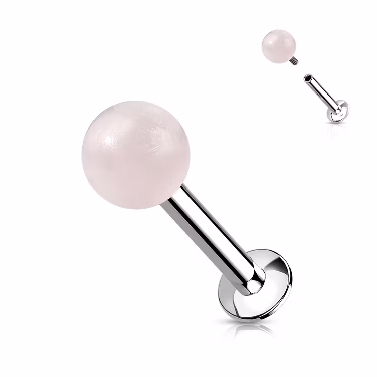 Labret / Monroe 1.2mm med 4mm kula i naturlig sten