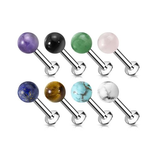 Labret / Monroe 1.2mm med 4mm kula i naturlig sten