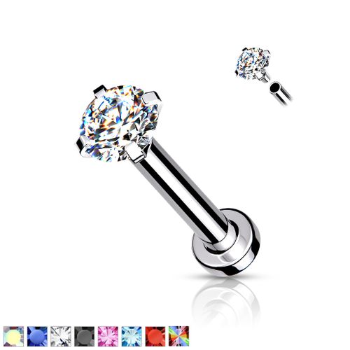 Labret / Monroe med prong-set CZ