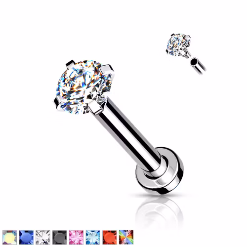 Labret / Monroe med prong-set CZ