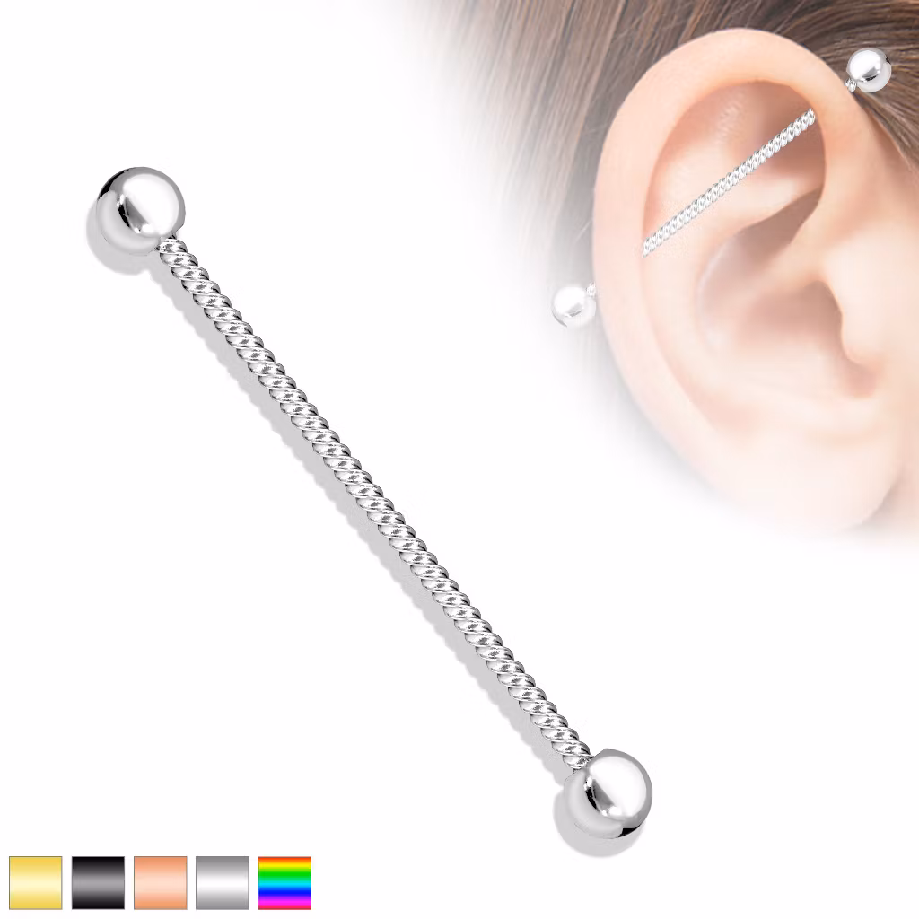 Industrial barbell 1.6mm (38mm) med twistad design