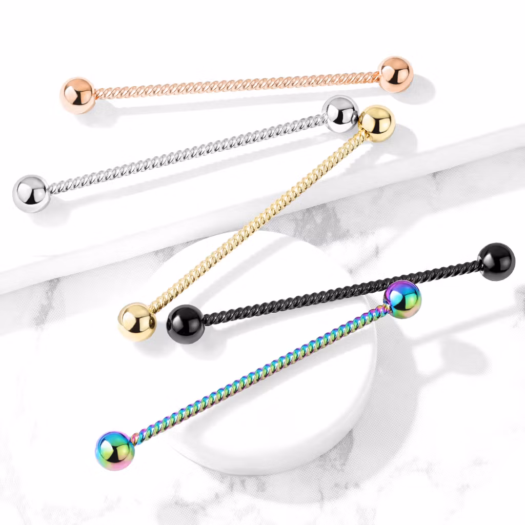 Industrial barbell 1.6mm (38mm) med twistad design