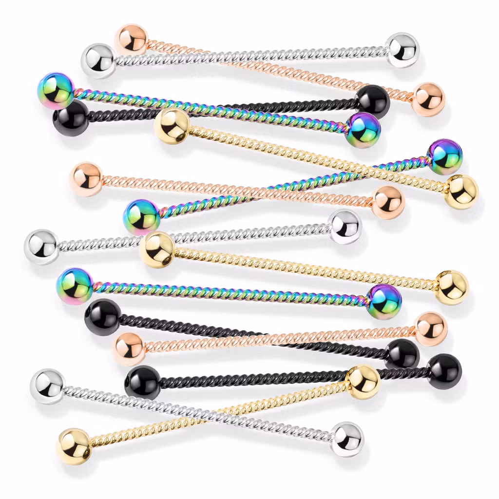 Industrial barbell 1.6mm (38mm) med twistad design