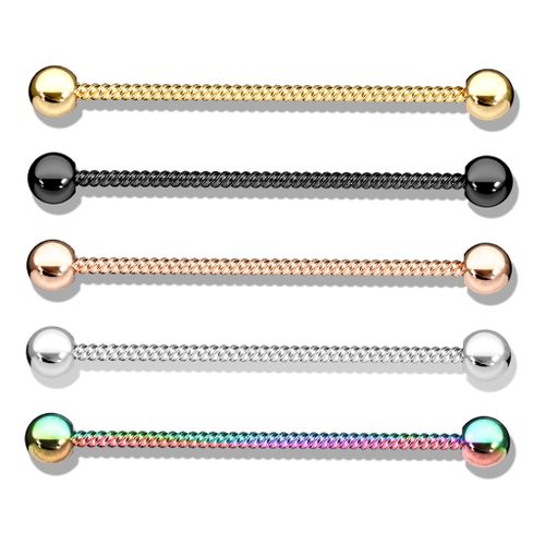 Industrial barbell 1.6mm (38mm) med twistad design