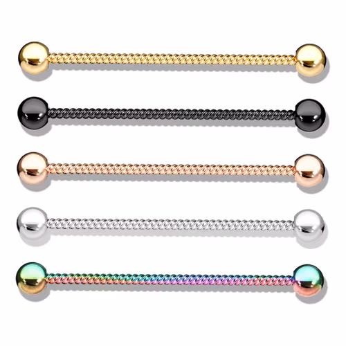 Industrial barbell 1.6mm (38mm) med twistad design