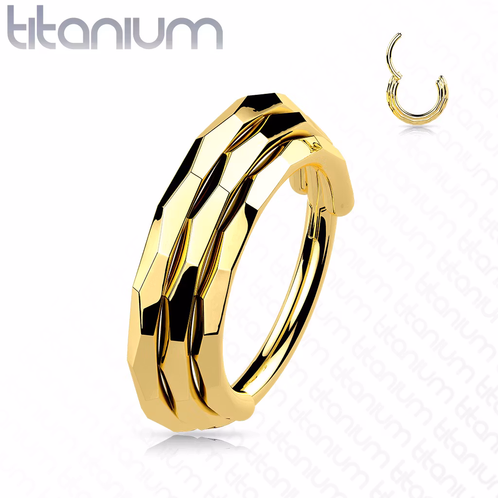 Segmentring i titanium 1.2mm med 3st ringar med fasettslipad kant