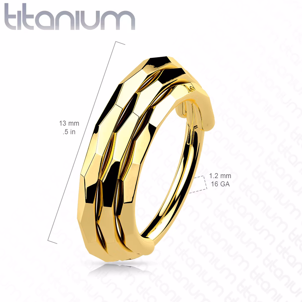 Segmentring i titanium 1.2mm med 3st ringar med fasettslipad kant