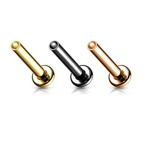 PVD Labret stav invändigt gängad med 3mm basplatta (lös del)