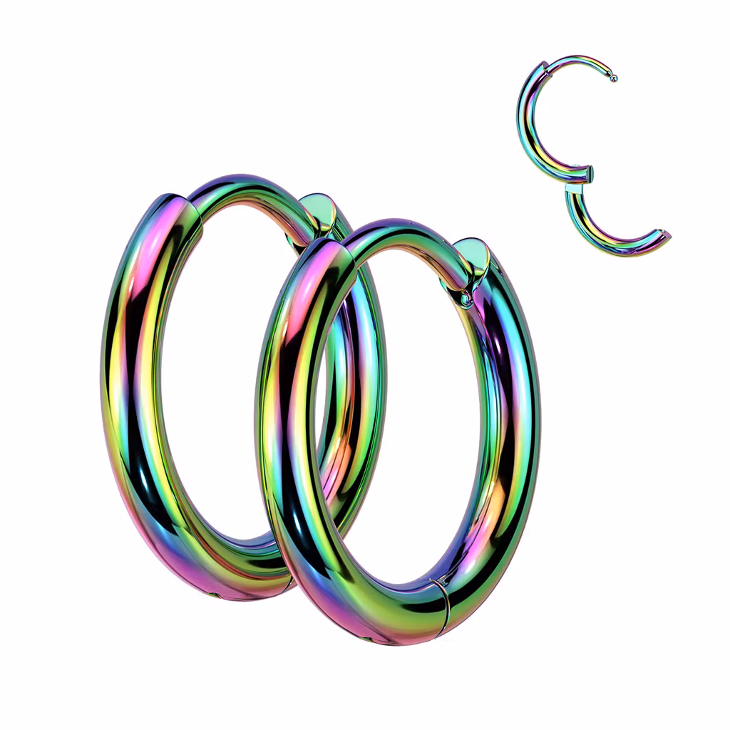 Hoop huggie / creoler i kirurgiskt stål 2mm tjock (par)
