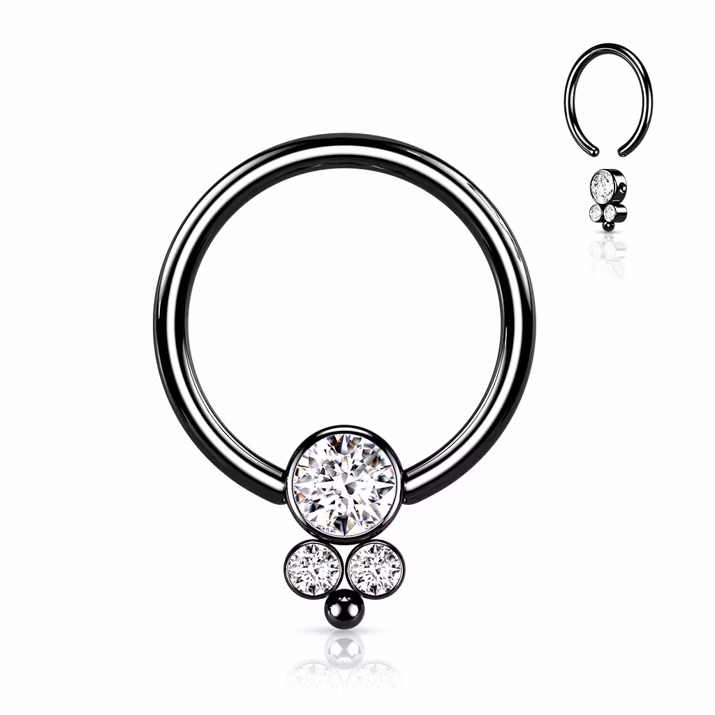BCR / Ring med platt CZ kluster