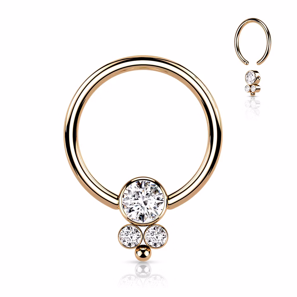 BCR / Ring med platt CZ kluster