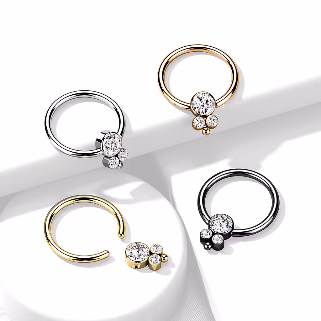 BCR / Ring med platt CZ kluster