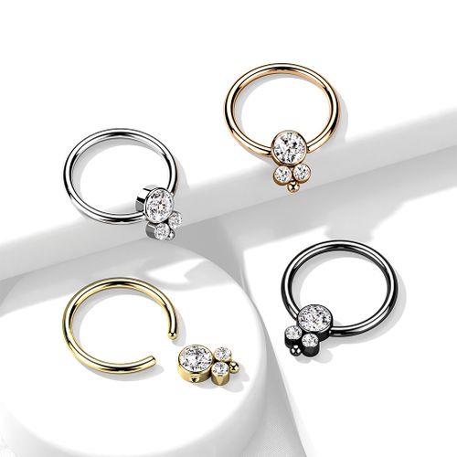 BCR / Ring med platt CZ kluster