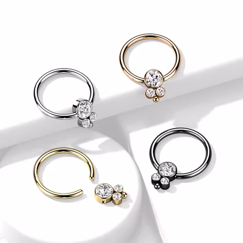 BCR / Ring med platt CZ kluster