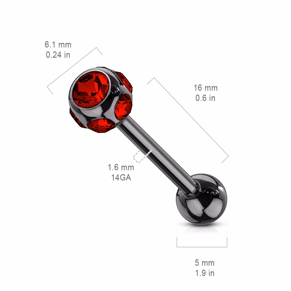 Tungstav / barbell med multicrystal