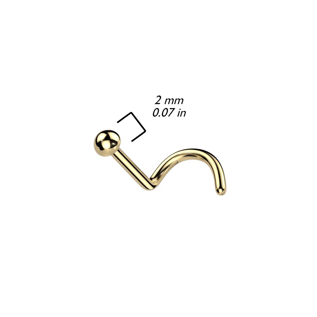 Titanium nässmycke "Nose Screw" med 2mm dome