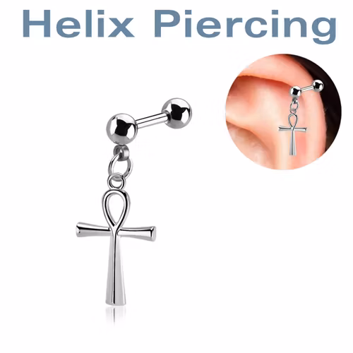 Helix Barbell 1.2mm med 4mm kulor och kors