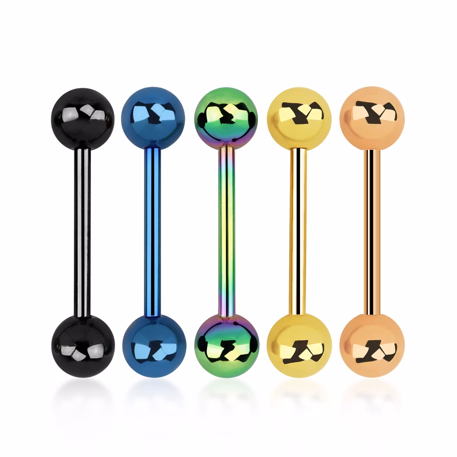 PVD-Pläterad barbell / tungstav kirurgiskt stål 1.6mm med 6mm kulor