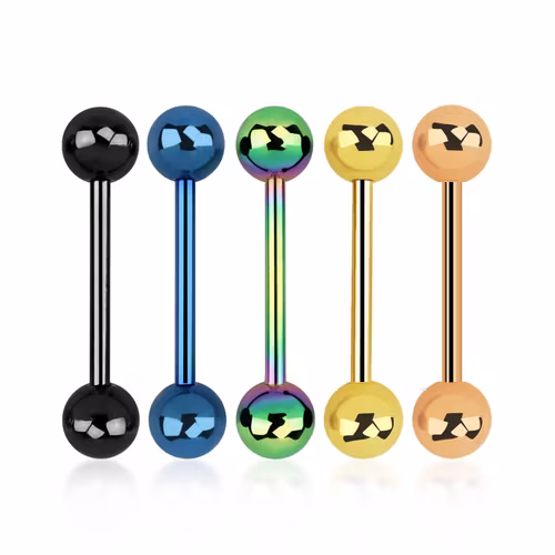 PVD-Pläterad barbell / tungstav kirurgiskt stål 1.6mm med 6mm kulor